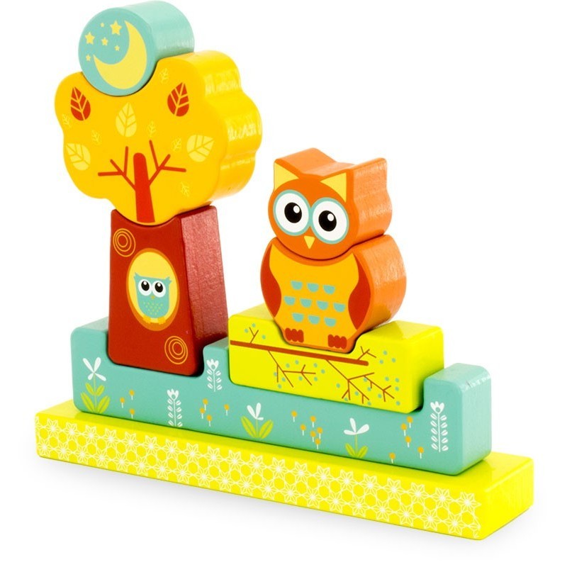 Magnetic Wooden Forest Owls Jigsaw Puzzle - Vue 4