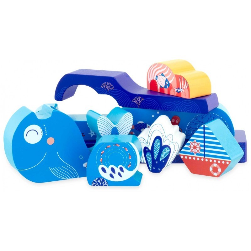 Magnetic Wooden Ocean Whale Jigsaw Puzzle - Vue 3
