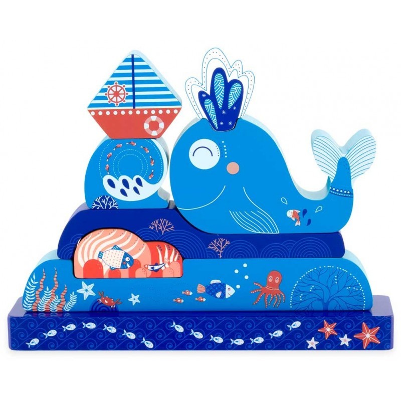 Magnetic Wooden Ocean Whale Jigsaw Puzzle - Vue 2