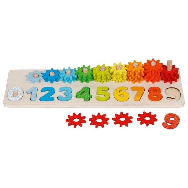 Montessori Number Counting Board & Spinning Gears - Vue 2