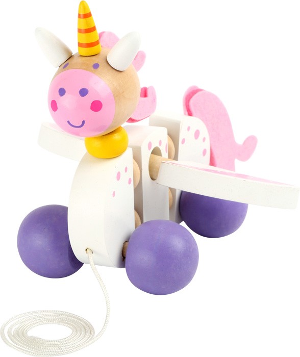 Wooden Pull-Along Unicorn Walking Companion Toy - Vue 3