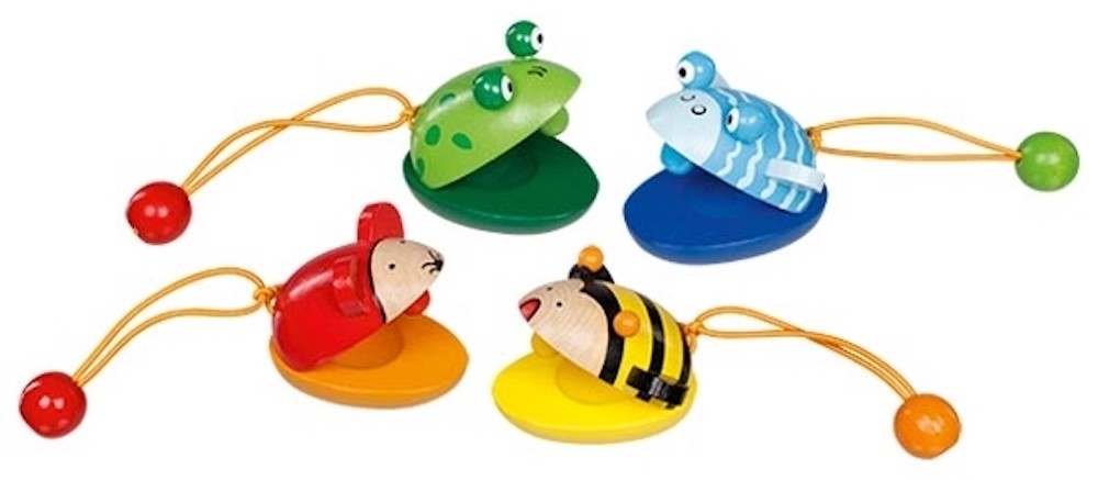 Wooden Handheld Castanet - Rhythmic Clapper Toy - Vue 2