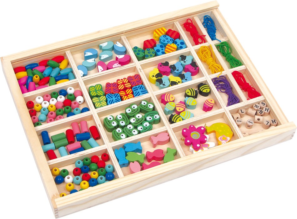 Large Wooden Bead Threading Box - Multi Shapes - Vue 2
