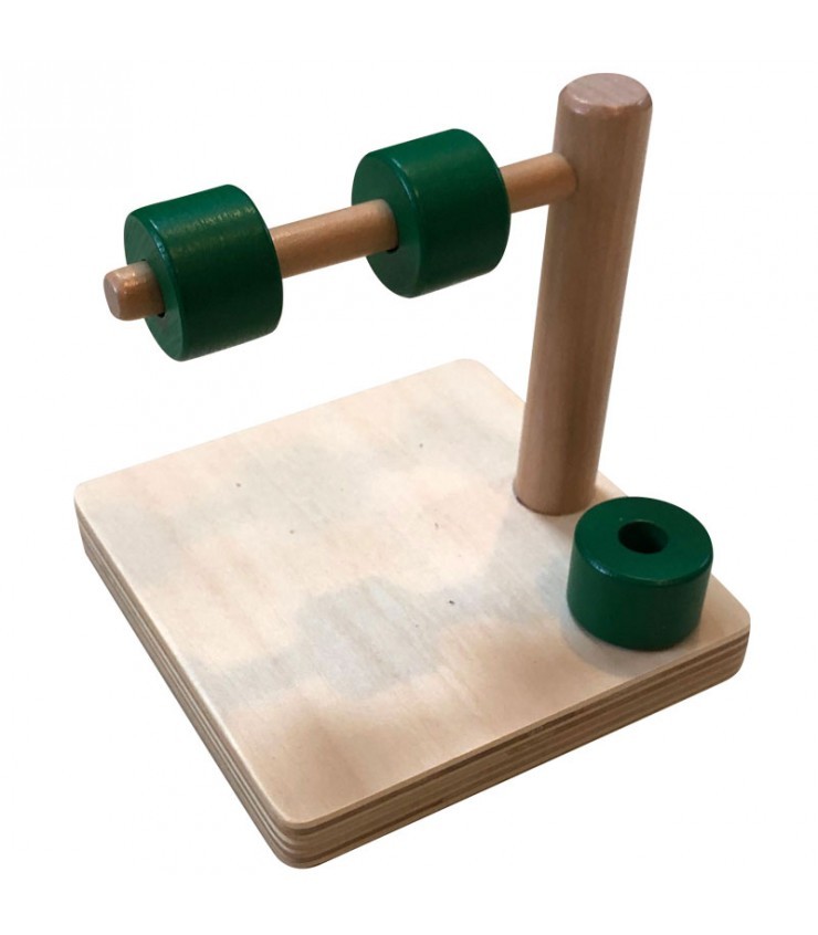 Montessori Horizontal Dowel & Chunky Wooden Discs - Vue 2