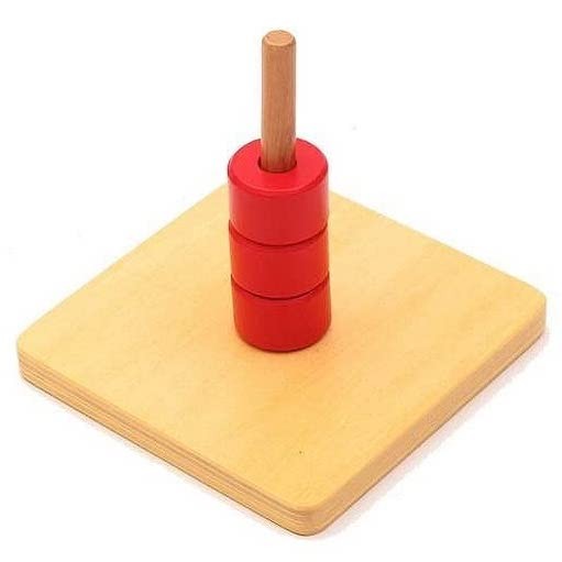 Montessori Vertical Dowel & Chunky Wooden Discs