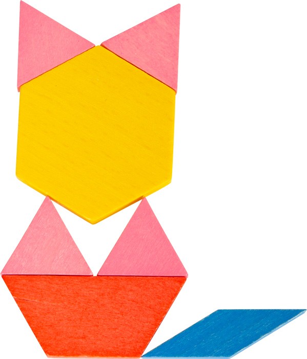 Montessori Wooden Pattern Blocks & Tangram Set - Vue 8