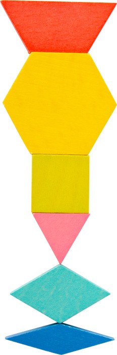 Montessori Wooden Pattern Blocks & Tangram Set - Vue 14