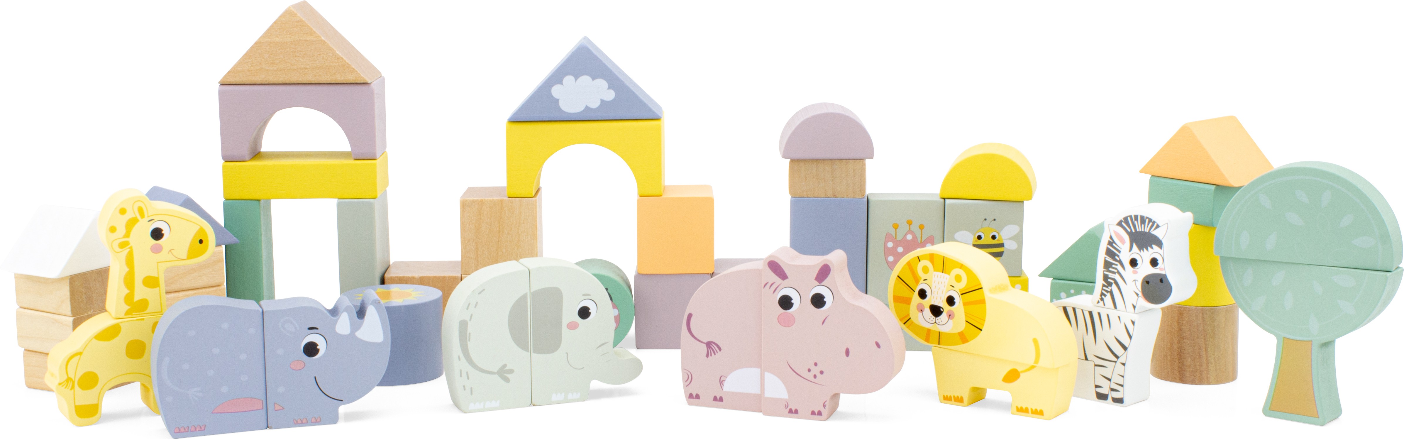 Savannah Wooden Building Blocks Playset - 50 Pieces