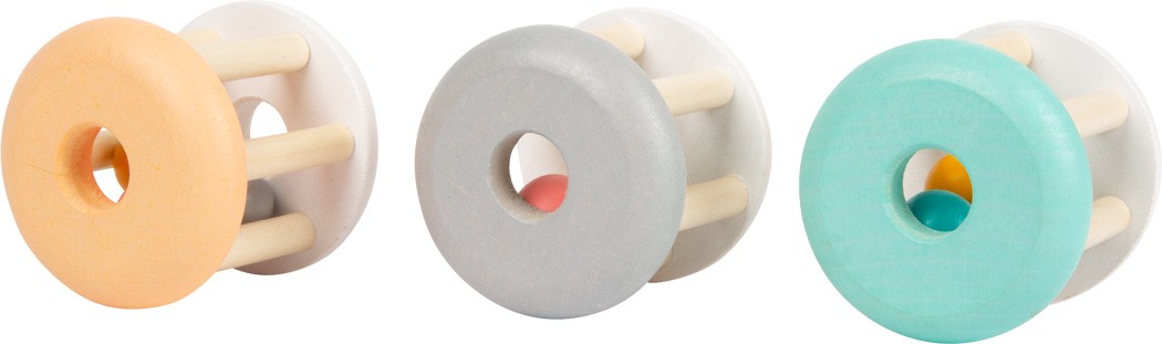 Pastel Wooden Rolling Rattle & Chime Toy - Vue 4