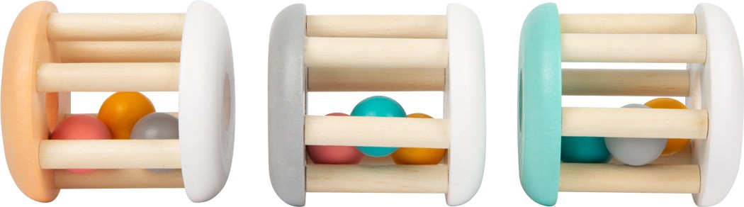 Pastel Wooden Rolling Rattle & Chime Toy - Vue 7
