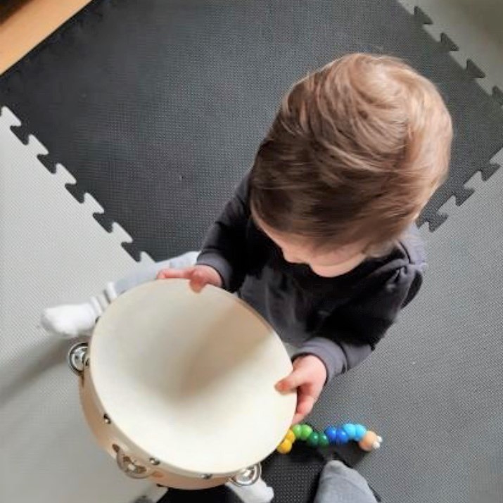 Natural Skin Wooden Tambourine for Children - Vue 4