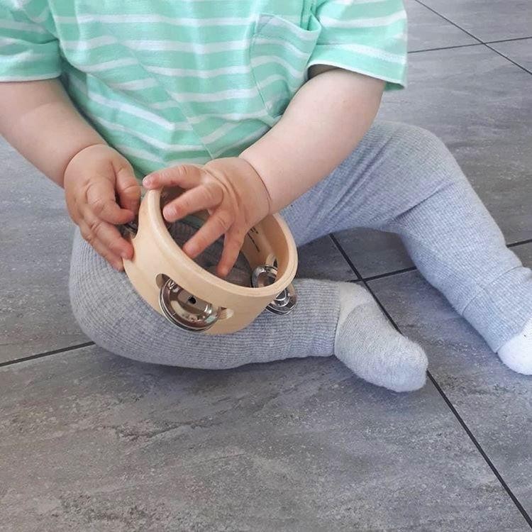 Natural Skin Wooden Tambourine for Children