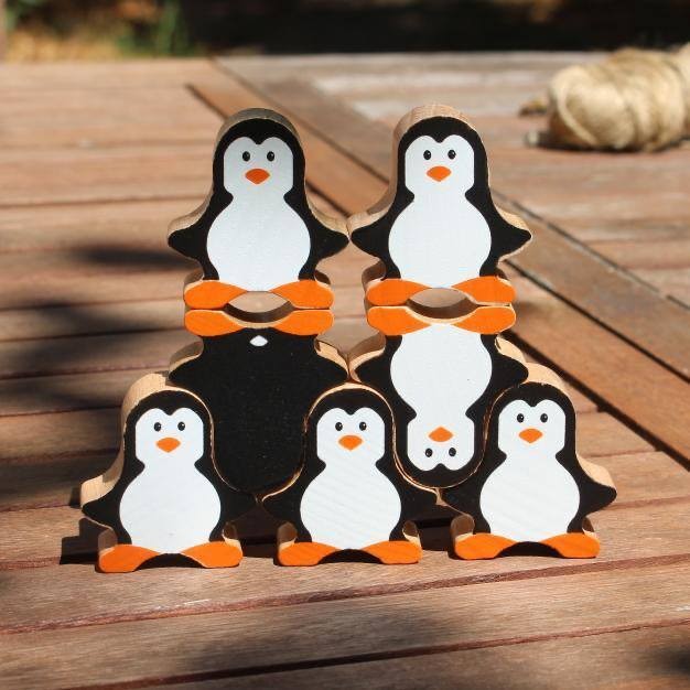 Wooden Penguin Stacking & Balancing Game - 18 Pieces - Vue 2
