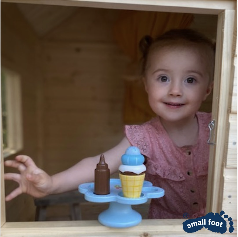 Blue Wooden Ice Cream Stand & Cones Playset - Medium - Vue 2