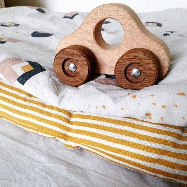Small Natural Wood Play Car - Pure Beech Finish - Vue 3