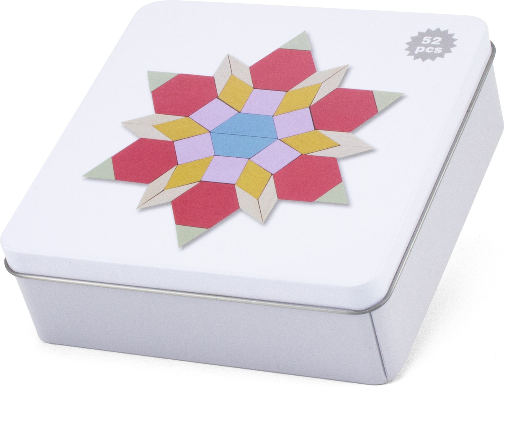 52-Piece Wooden Tangram Set in Metal Travel Box - Vue 3