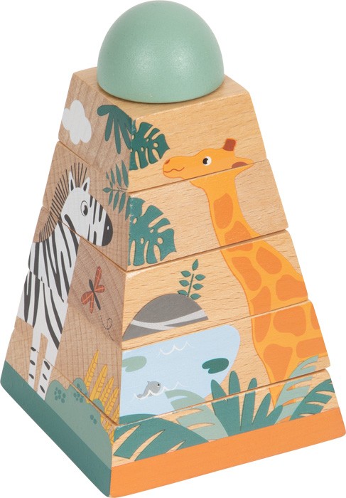 Safari Animals Wooden Stacking Pyramid Tower - Vue 7