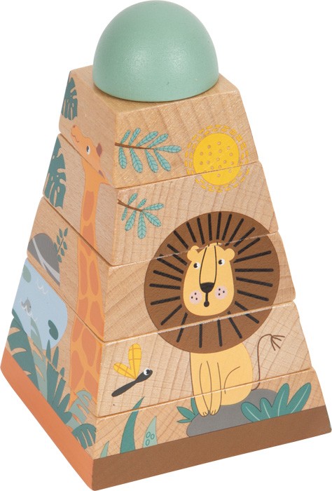 Safari Animals Wooden Stacking Pyramid Tower - Vue 8