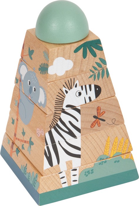 Safari Animals Wooden Stacking Pyramid Tower - Vue 9