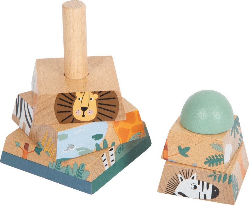 Safari Animals Wooden Stacking Pyramid Tower - Vue 10
