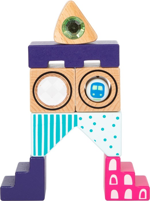 Colourful World Sensory Wooden Building Blocks - 50 Pieces - Vue 3