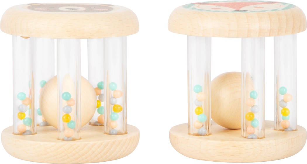 Pastel Animals Wooden Musical Rolling Drum & Chimes - Vue 4