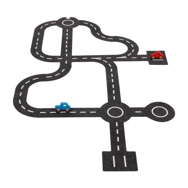 Soft Felt Road Play Mat & Modular City Traffic Tracks
