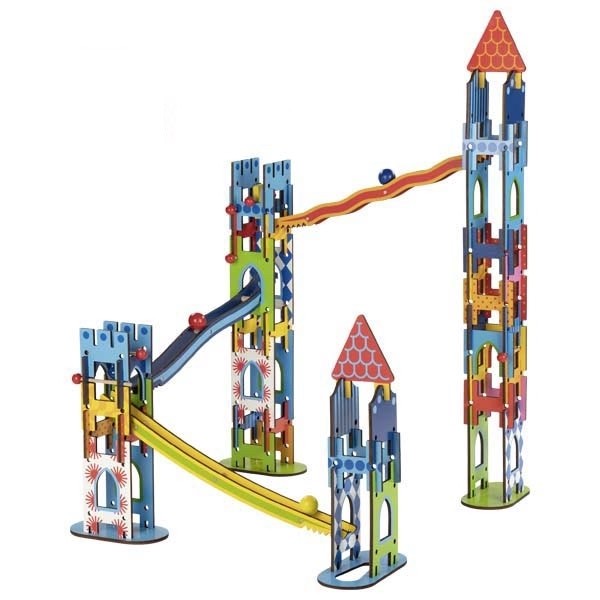 Castle Wooden Marble Run Ball Slide - Endless Building