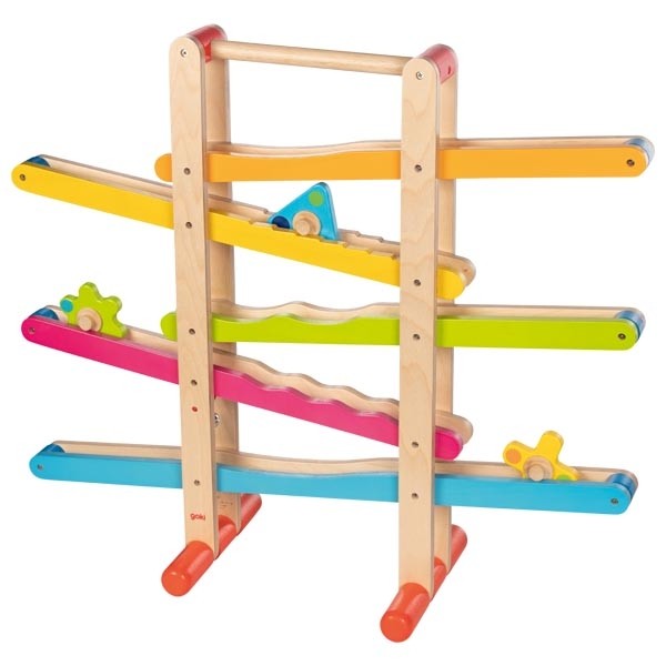 Giant Wooden Marble & Spinning Tops Ramp Slide - Vue 2
