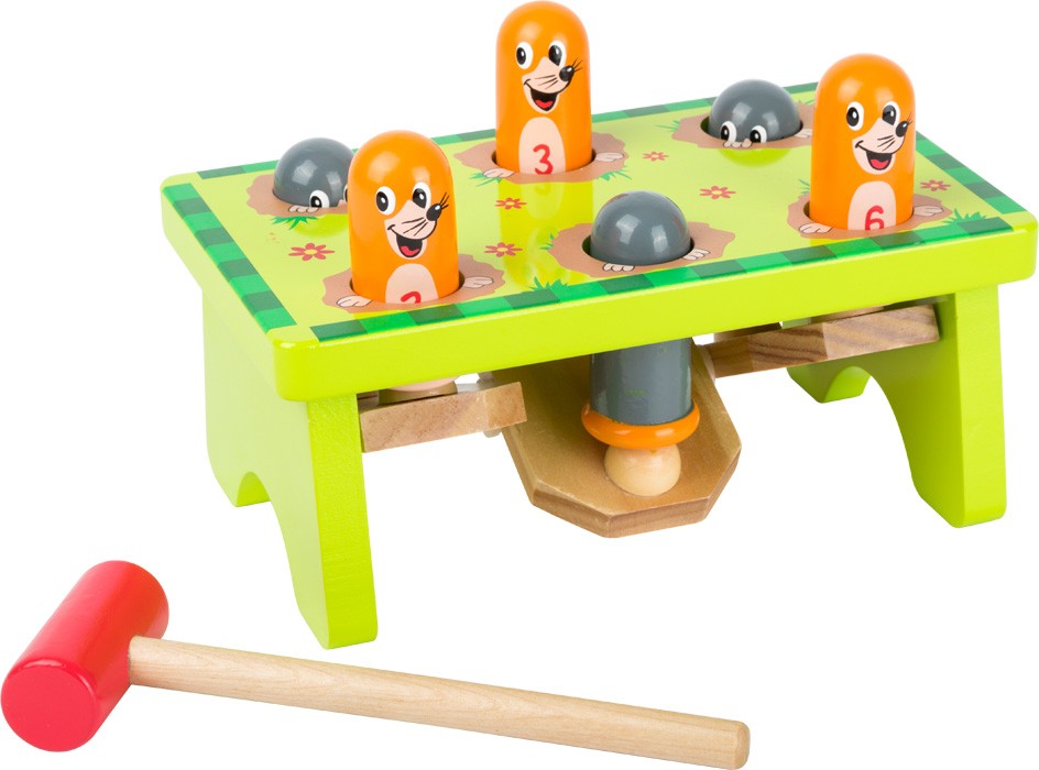 Warm Taupe Wooden Hammering Bench with Pegs - Vue 3
