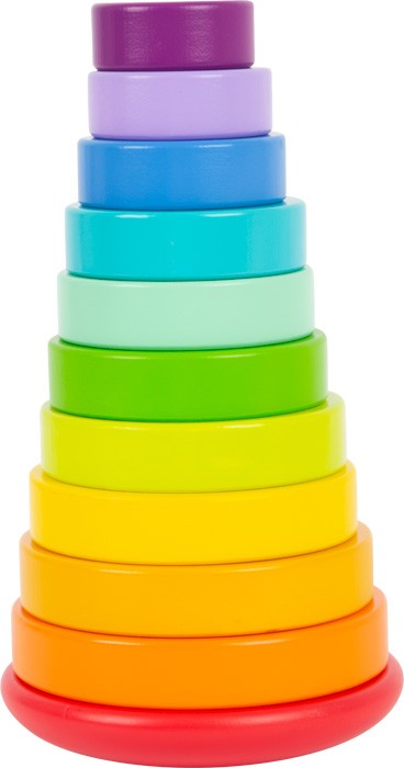 Pastel Blue Wooden Stacking Clown Toy