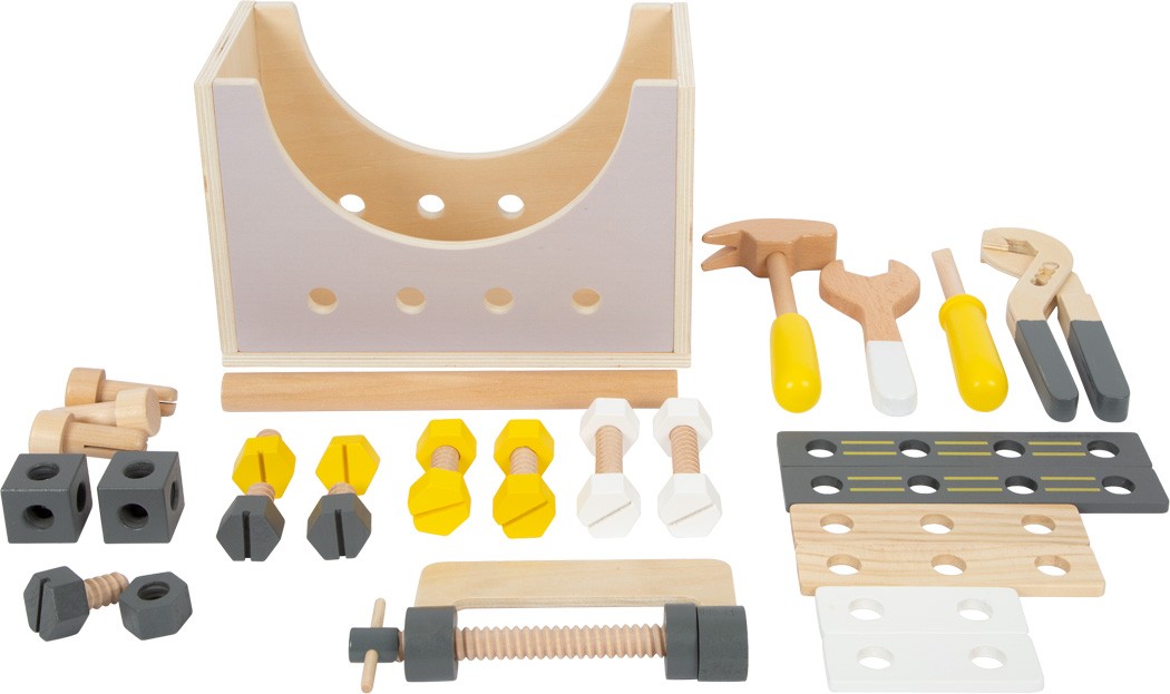 2-in-1 Wooden Tool Box & Mini Workbench Set - Vue 7