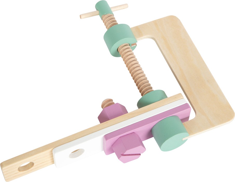 2-in-1 Wooden Tool Box & Mini Workbench - Pastel - Vue 4