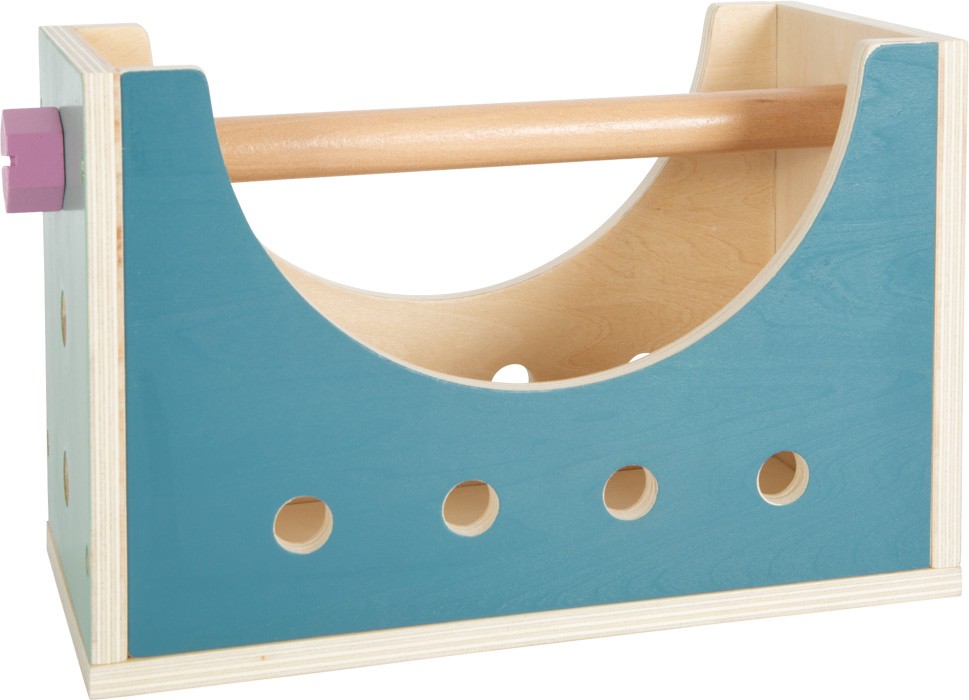 2-in-1 Wooden Tool Box & Mini Workbench - Pastel - Vue 8