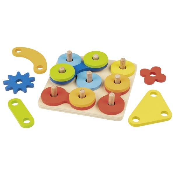 Multi-Game Wooden Stacking Base & Peg Sorter