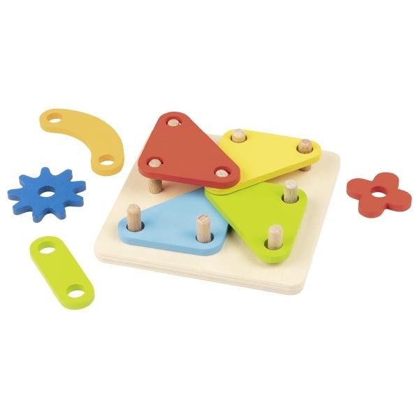 Multi-Game Wooden Stacking Base & Peg Sorter - Vue 4
