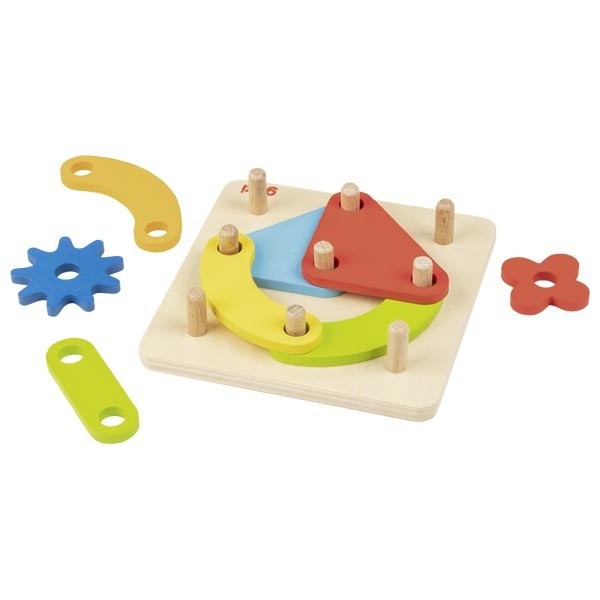 Multi-Game Wooden Stacking Base & Peg Sorter - Vue 5