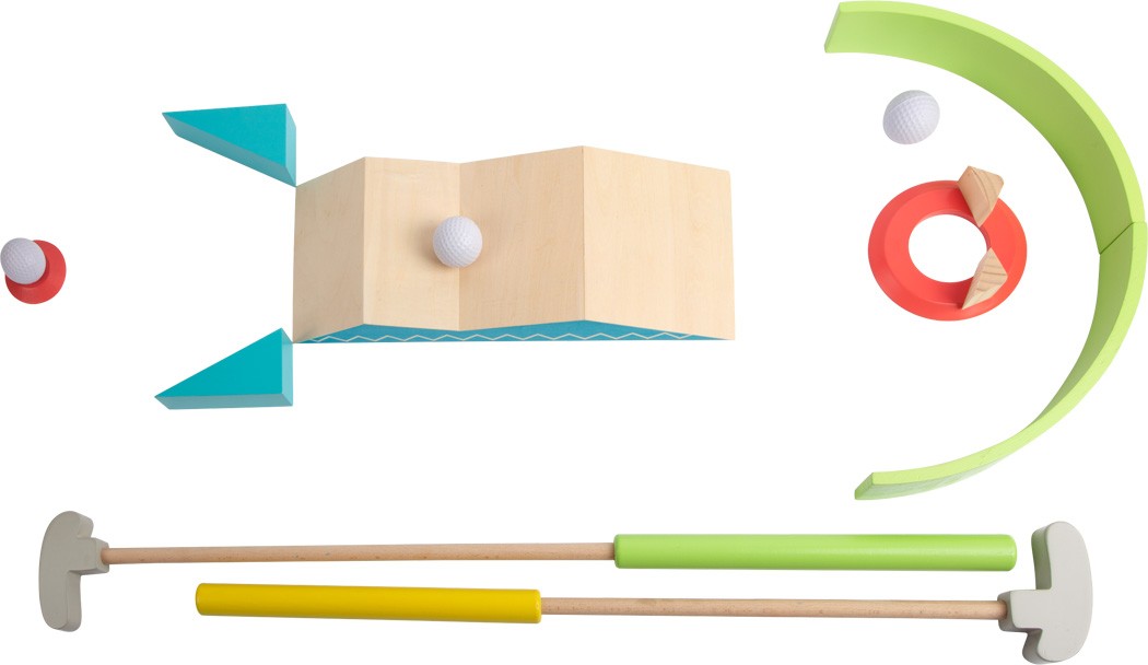 Children's Wooden Mini Golf Putting Set with Clubs & Balls - Vue 6