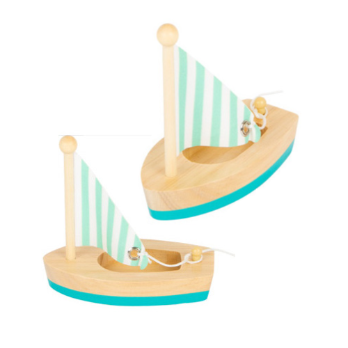 Natural Wooden Sailing Boat Bath & Water Toy - Vue 6