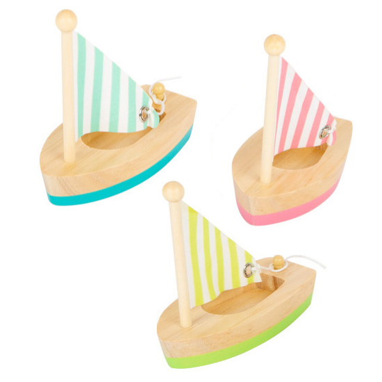 Natural Wooden Sailing Boat Bath & Water Toy - Vue 4
