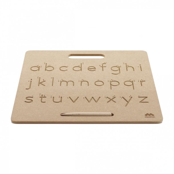 Wooden Lowercase Cursive Tracing Board with Wooden Stylus - Vue 3