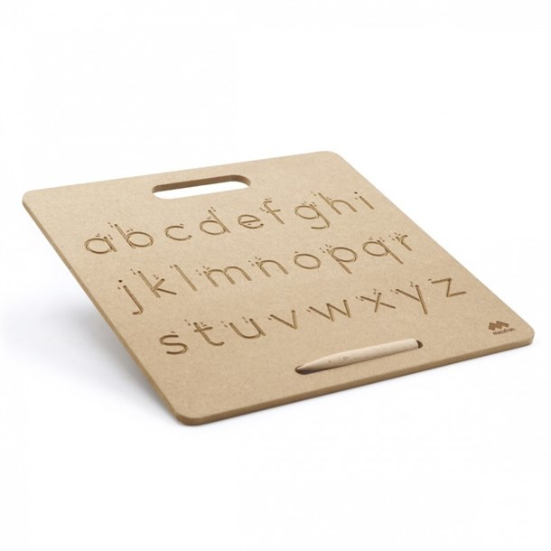 Wooden Lowercase Cursive Tracing Board with Wooden Stylus - Vue 2