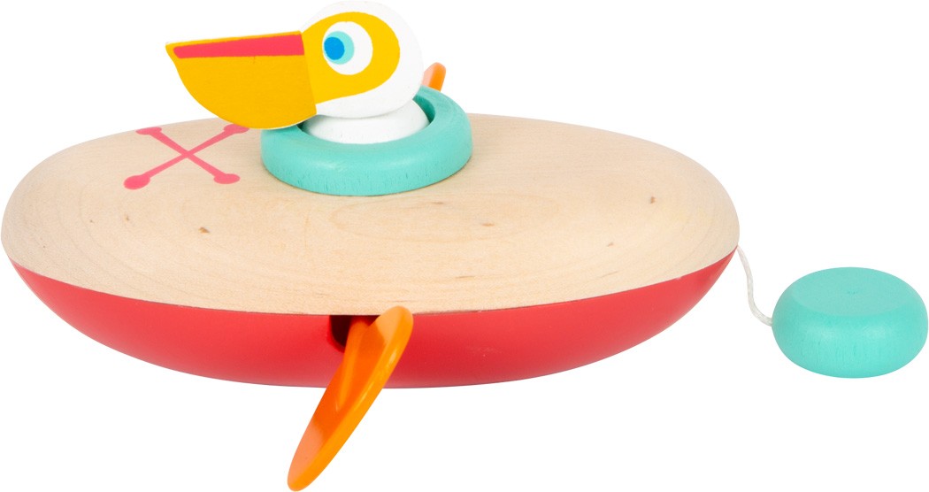 Wooden Floating Pelican Bath & Water Companion