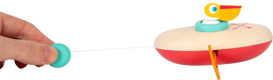 Wooden Floating Pelican Bath & Water Companion - Vue 4