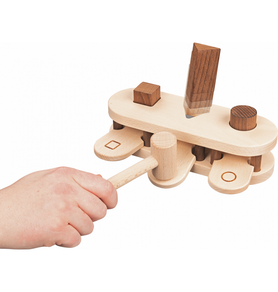 Natural Eco Wooden Pounding Bench with Mallet - Vue 6