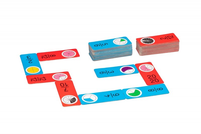 Montessori Fractions Wooden Dominoes Maths Game - Vue 3