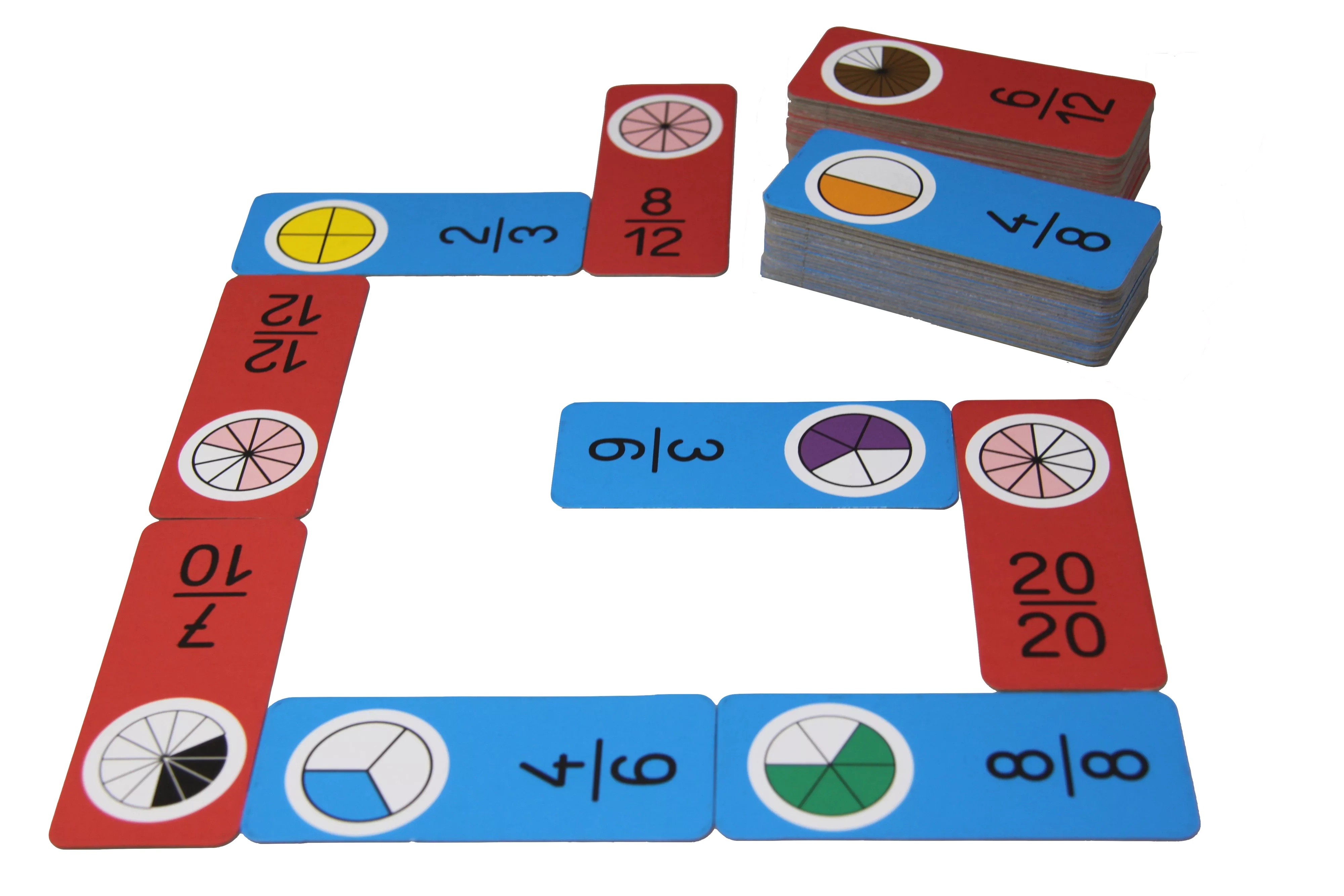 Montessori Fractions Wooden Dominoes Maths Game