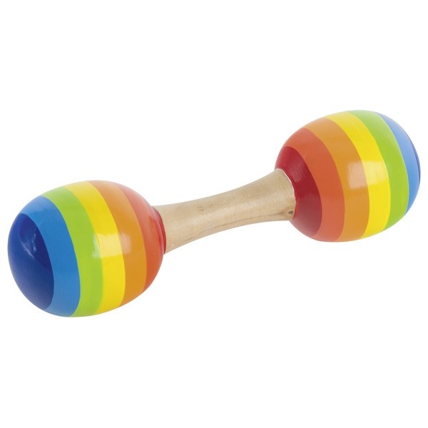 Montessori Rainbow Double Maracas Wooden Rattle