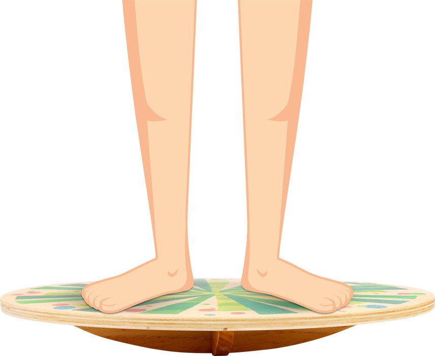 Natural Wooden Curved Wobble Balance Board - Vue 4