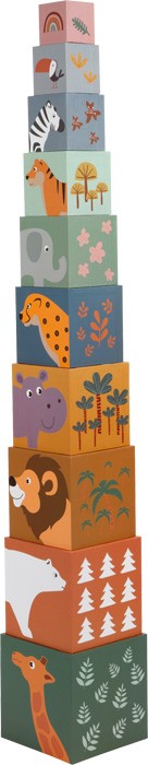 Safari Animals Stacking Wooden Blocks Tower - Vue 3